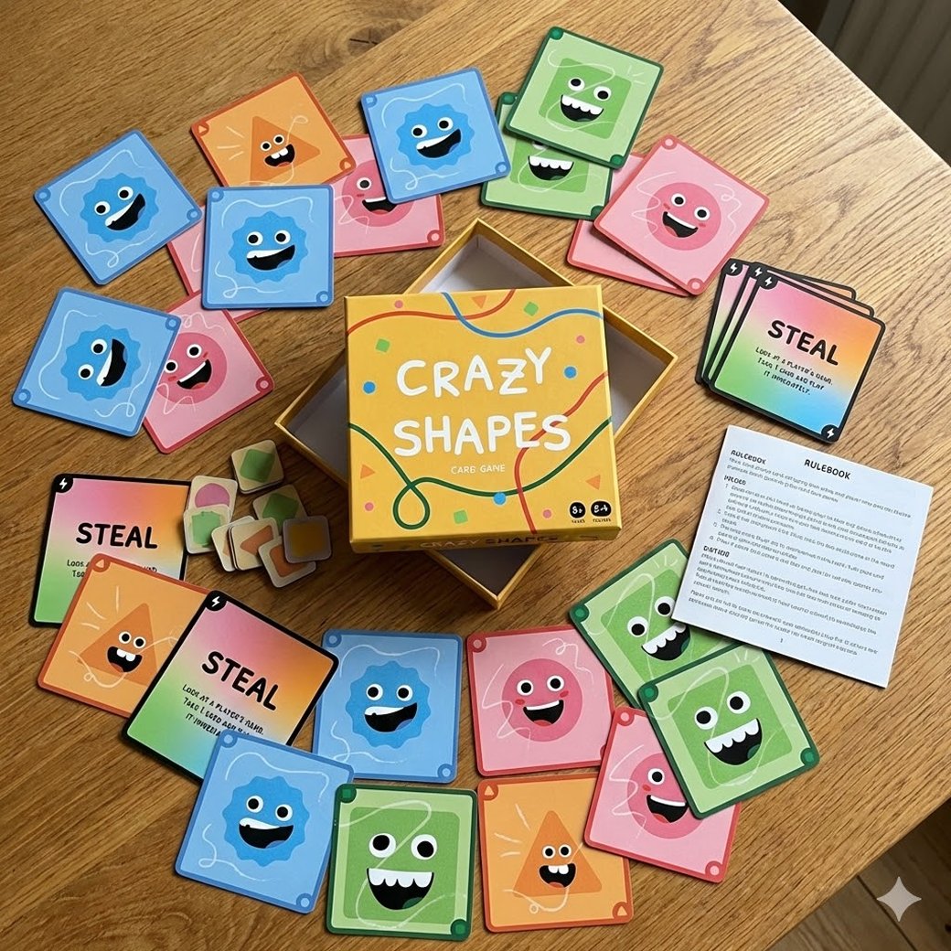 Crazy Shapes board game prototype
